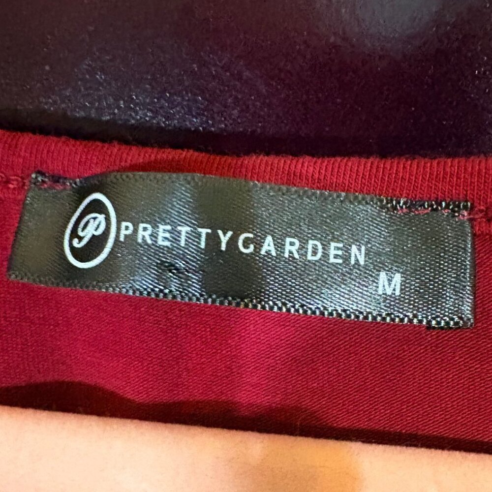 PrettyGarden Red Long Sleeve Bodycon Midi Dress Tie Back M - Picture 2 of 9